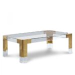 Casper Rectangular Glass Top, Acrylic And Metal Base Coffee Table