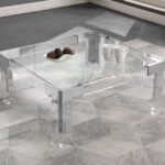 Casper Square Glass Top, Acrylic And Metal Base Coffee Table