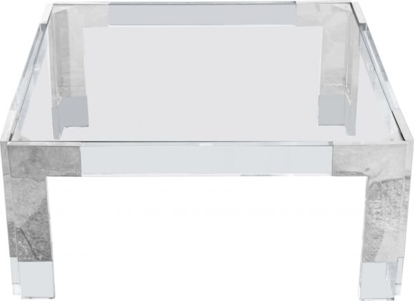 Casper Square Glass Top, Acrylic And Metal Base Coffee Table