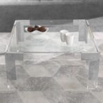 Casper Square Glass Top, Acrylic And Metal Base Coffee Table