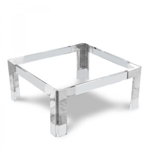 Casper Square Glass Top, Acrylic And Metal Base Coffee Table