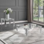 Casper Square Glass Top, Acrylic And Metal Base Coffee Table