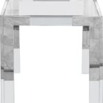 Casper Glass Top, Acrylic And Metal Base End / Side Table