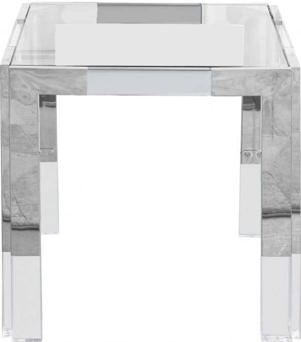 Casper Glass Top, Acrylic And Metal Base End / Side Table