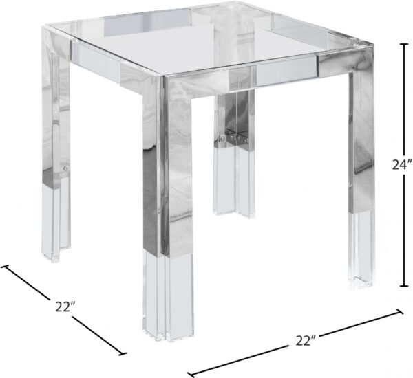Casper Glass Top, Acrylic And Metal Base End / Side Table