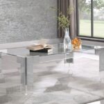 Casper Rectangular Glass Top, Acrylic And Metal Base Coffee Table