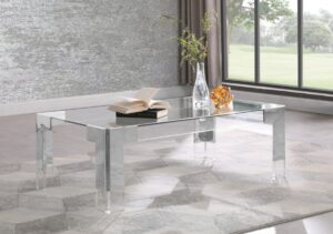 Casper Rectangular Glass Top, Acrylic And Metal Base Coffee Table