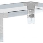 Casper Rectangular Glass Top, Acrylic And Metal Base Coffee Table