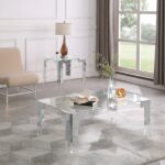 Casper Rectangular Glass Top, Acrylic And Metal Base Coffee Table