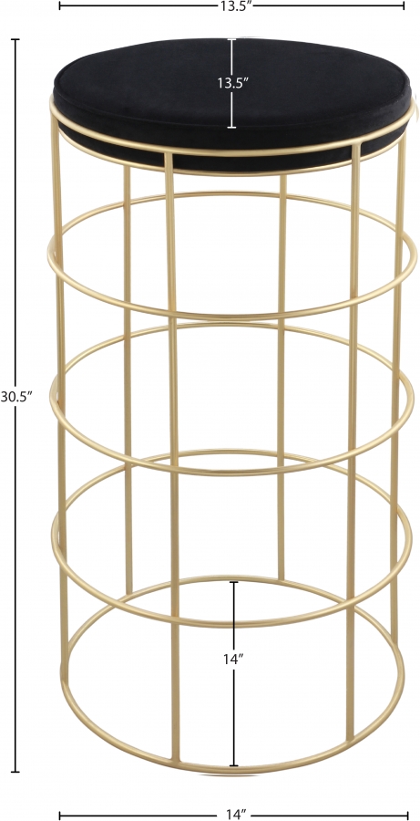 Rebar Velvet Upholstered Bar Stool