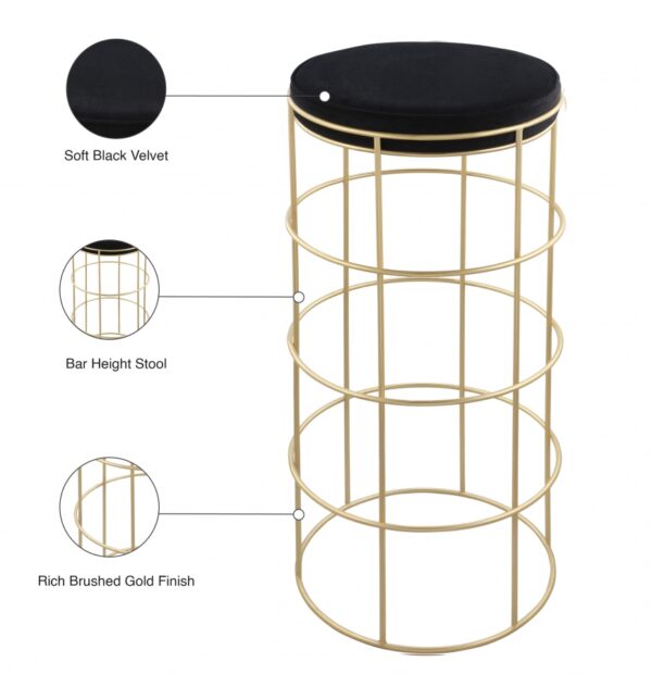 Rebar Velvet Upholstered Bar Stool