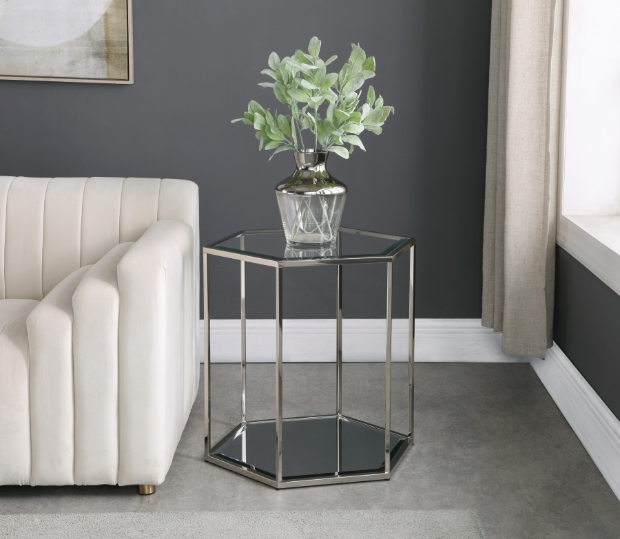 Sei Glass And Steel End / Side Table