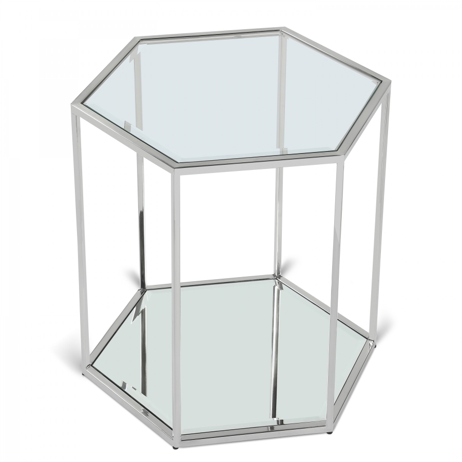 Sei Glass And Steel End / Side Table