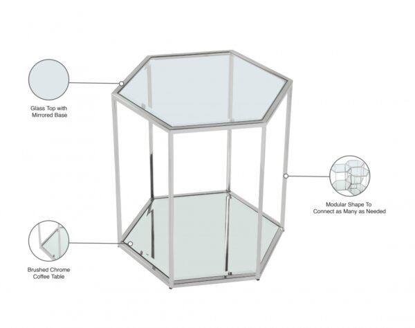 Sei Glass And Steel End / Side Table