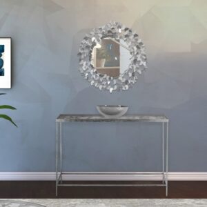 Butterfly Glass Top And Iron Base Console Table
