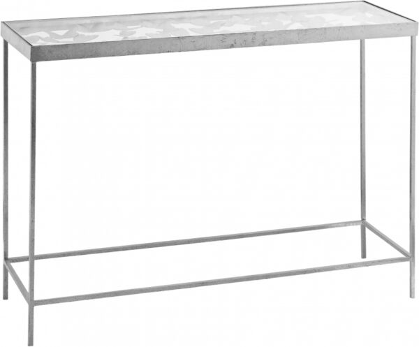 Butterfly Glass Top And Iron Base Console Table