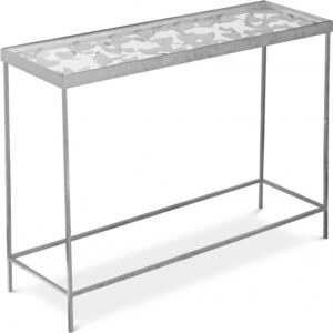 Butterfly Glass Top And Iron Base Console Table