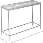 Butterfly Glass Top And Iron Base Console Table