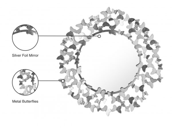 Butterfly Iron Frame Mirror