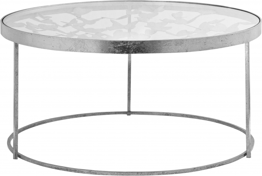 Butterfly Glass Top And Iron Base Coffee Table