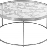 Butterfly Glass Top And Iron Base Coffee Table