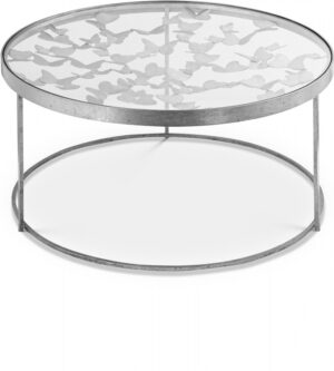 Butterfly Glass Top And Iron Base Coffee Table