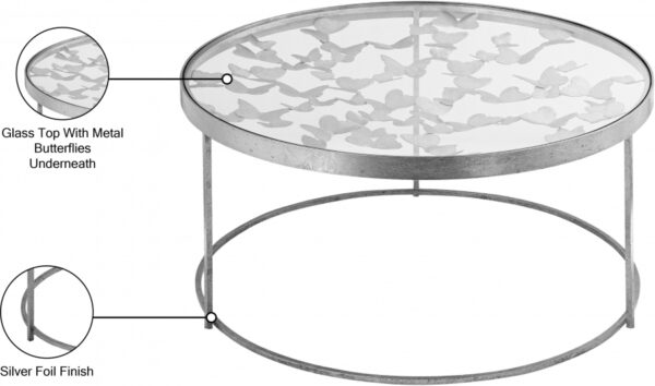 Butterfly Glass Top And Iron Base Coffee Table