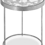 Butterfly Glass Top And Iron Base End Table