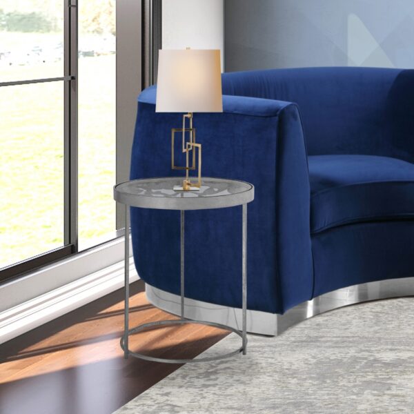 Butterfly Glass Top And Iron Base End Table