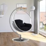 Luna Acrylic And Fabric Upholstered Swing Bubble Accent Chair