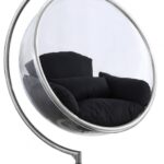Luna Acrylic And Fabric Upholstered Swing Bubble Accent Chair