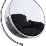 Luna Acrylic And Fabric Upholstered Swing Bubble Accent Chair