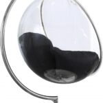 Luna Acrylic And Fabric Upholstered Swing Bubble Accent Chair