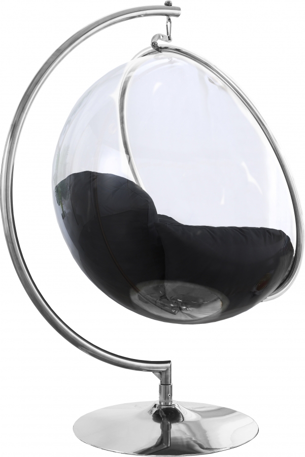 Luna Acrylic And Fabric Upholstered Swing Bubble Accent Chair
