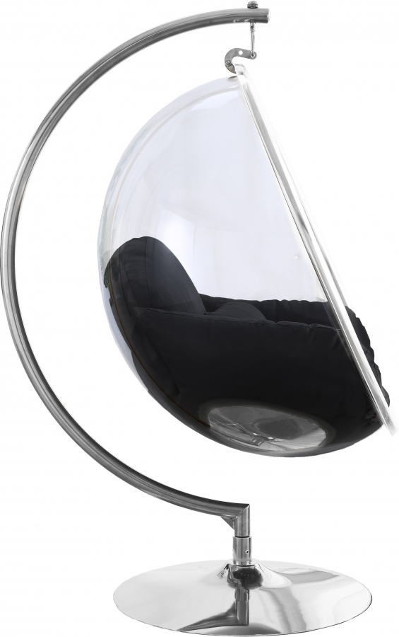 Luna Acrylic And Fabric Upholstered Swing Bubble Accent Chair