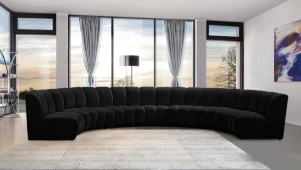 Infinity 178" Velvet Upholstered 7pc. Modular Sectional