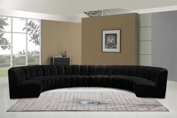 Infinity 178" Velvet Upholstered 8pc. Modular Sectional