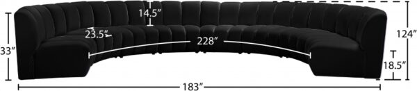 Infinity 178" Velvet Upholstered 8pc. Modular Sectional