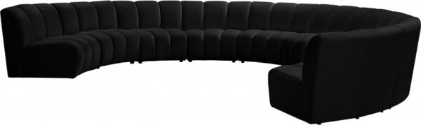 Infinity 178" Velvet Upholstered 9pc. Modular Sectional