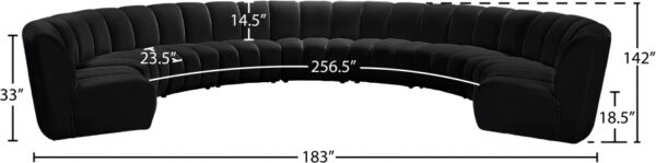 Infinity 178" Velvet Upholstered 9pc. Modular Sectional