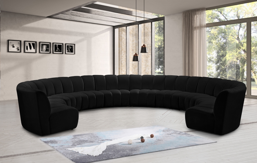 Infinity 178" Velvet Upholstered 10pc. Modular Sectional