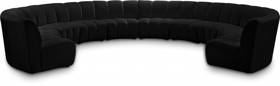 Infinity 178" Velvet Upholstered 10pc. Modular Sectional