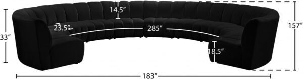 Infinity 178" Velvet Upholstered 10pc. Modular Sectional