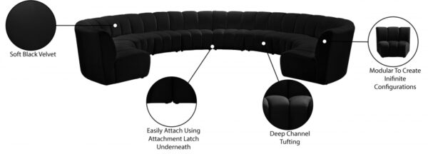 Infinity 178" Velvet Upholstered 10pc. Modular Sectional
