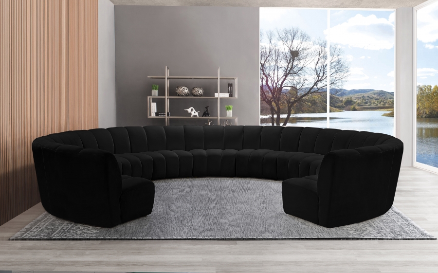 Infinity 178" Velvet Upholstered 11pc. Modular Sectional