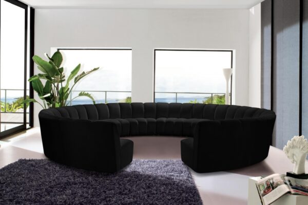 Infinity 178" Velvet Upholstered 12pc. Modular Sectional