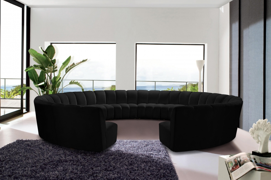 Infinity 178" Velvet Upholstered 12pc. Modular Sectional