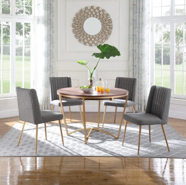 Eleanor Linen Textured Fabric Upholstered Dining Chair
