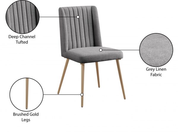 Eleanor Linen Textured Fabric Upholstered Dining Chair