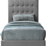 Elly Velvet Upholstered Twin Bed